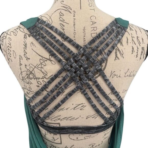 Lululemon Wild Tank Heathered‎ Forage Teal / Dramatic Static White Black Size 6 - Picture 2 of 10